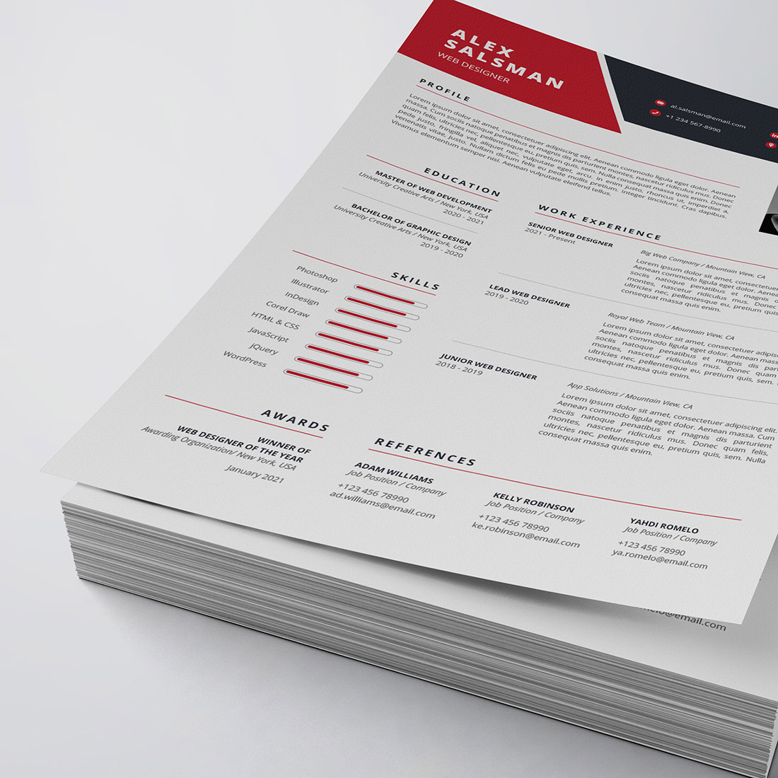 Modern Resume/CV Template cover image.