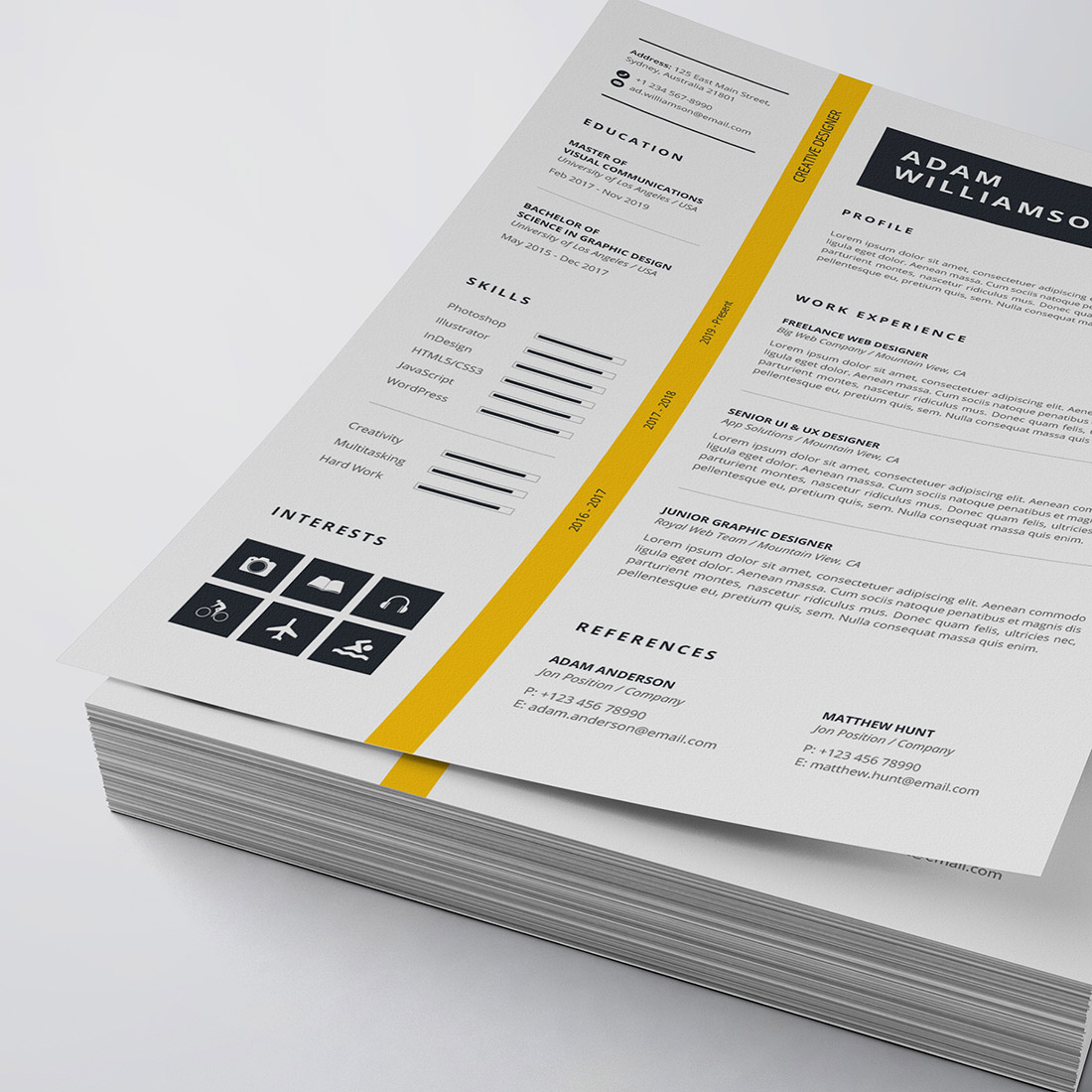 Modern Resume/CV Template cover image.