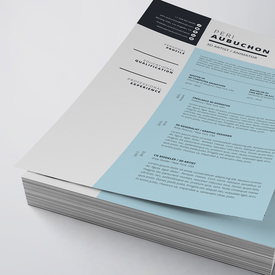 Modern Resume/CV Template cover image.