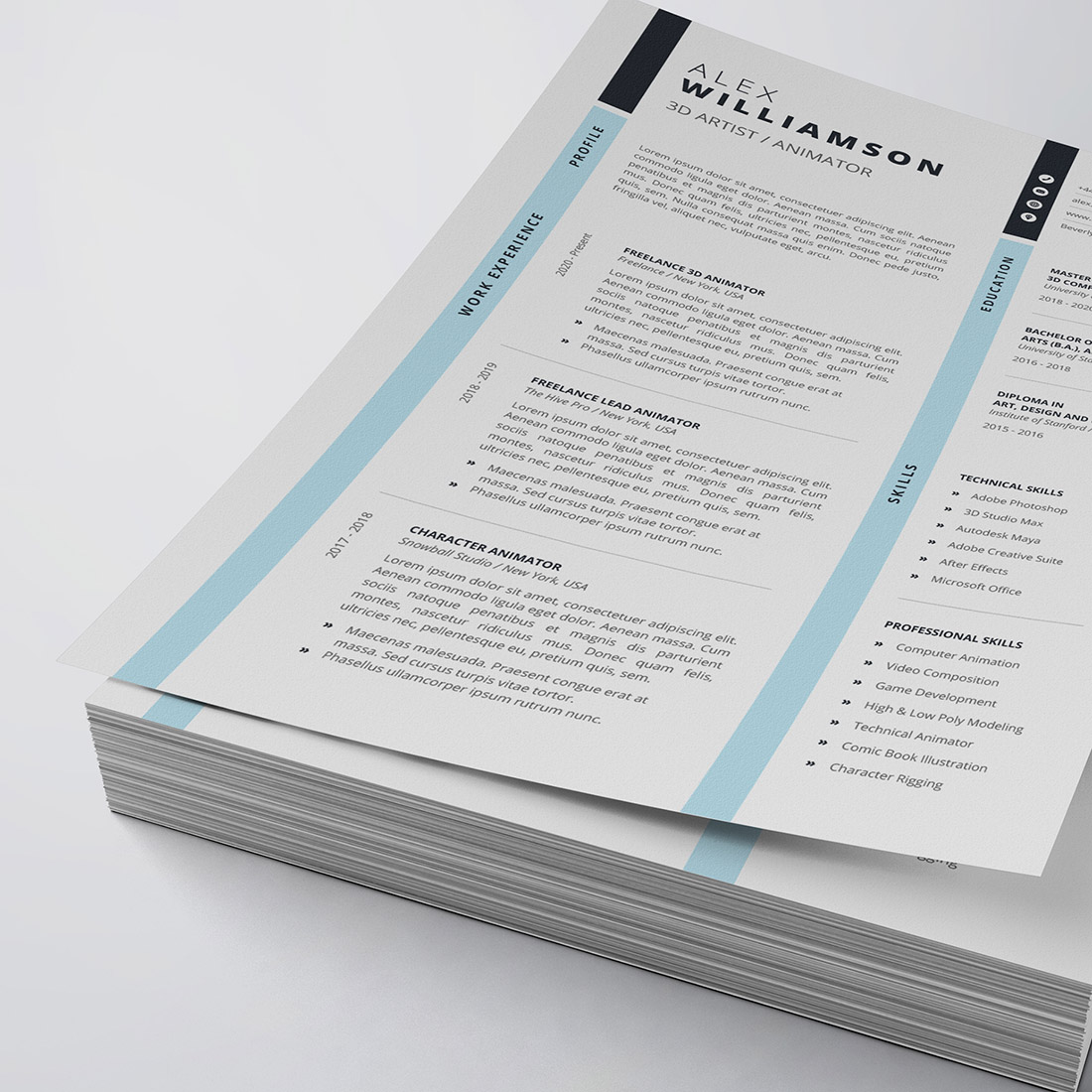 Professional Resume/CV Template cover image.