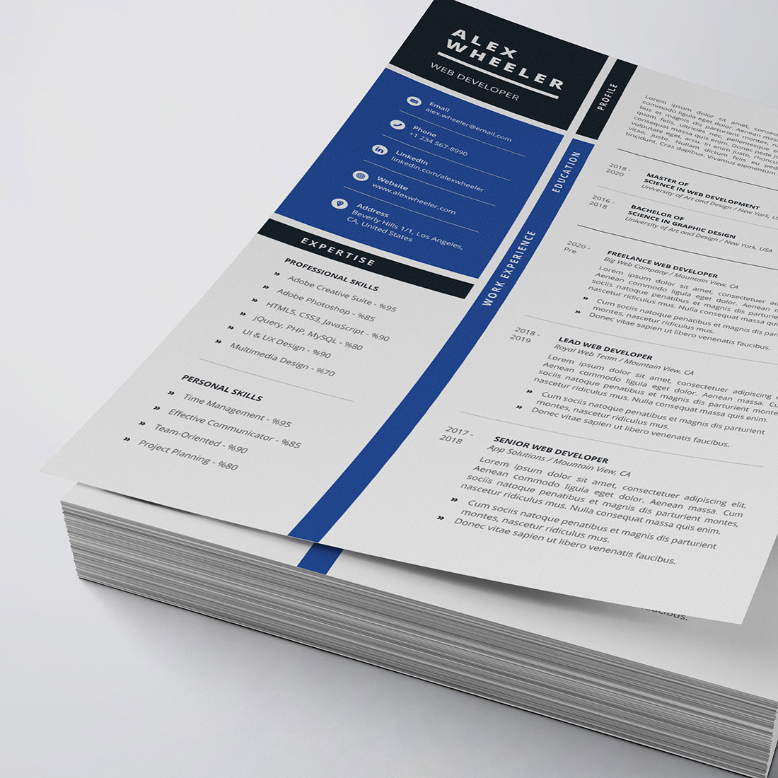 Modern Resume/CV Template cover image.