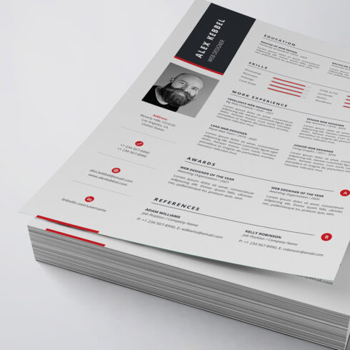 Modern Resume/CV Template cover image.