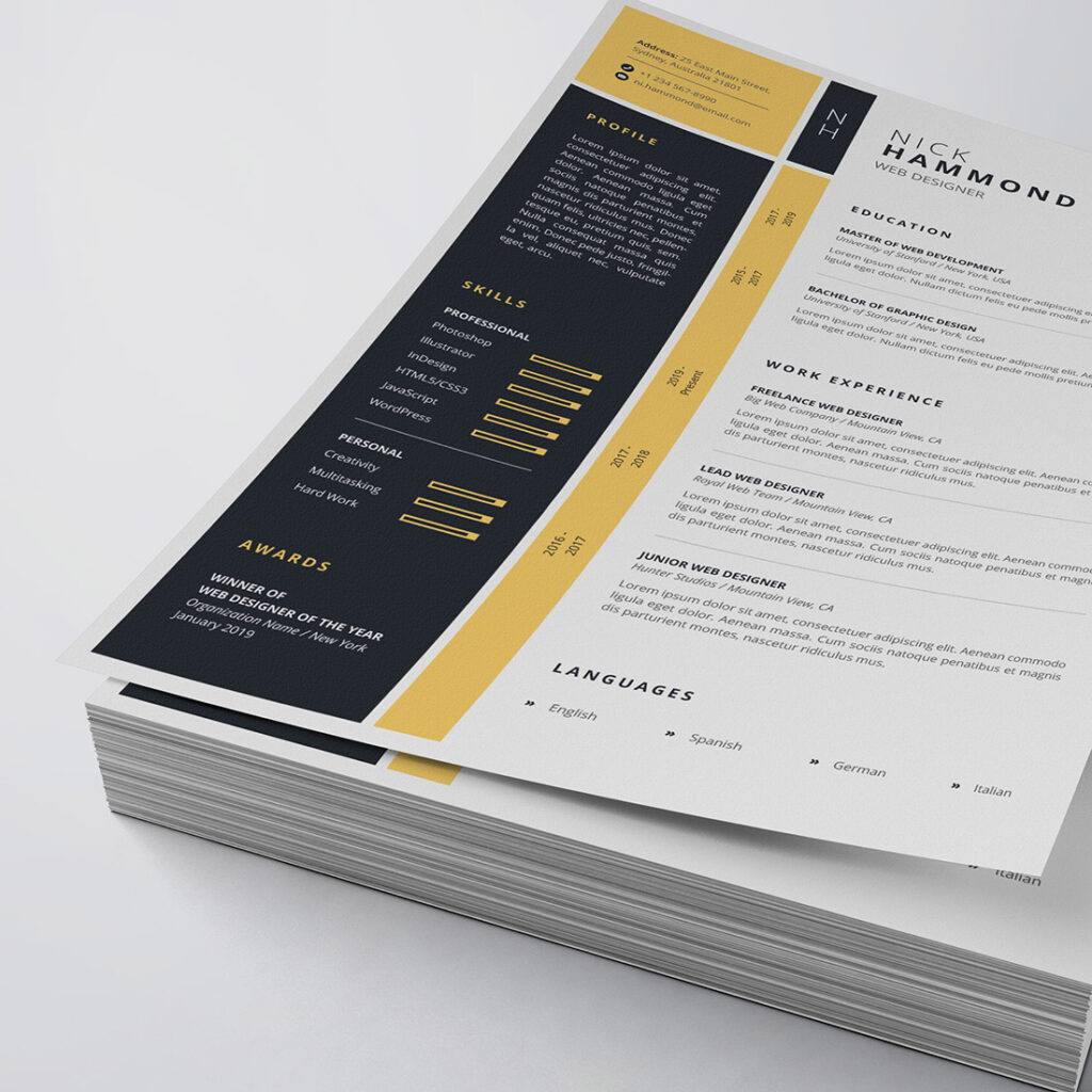 Pure Clean Resume/CV Template - MasterBundles
