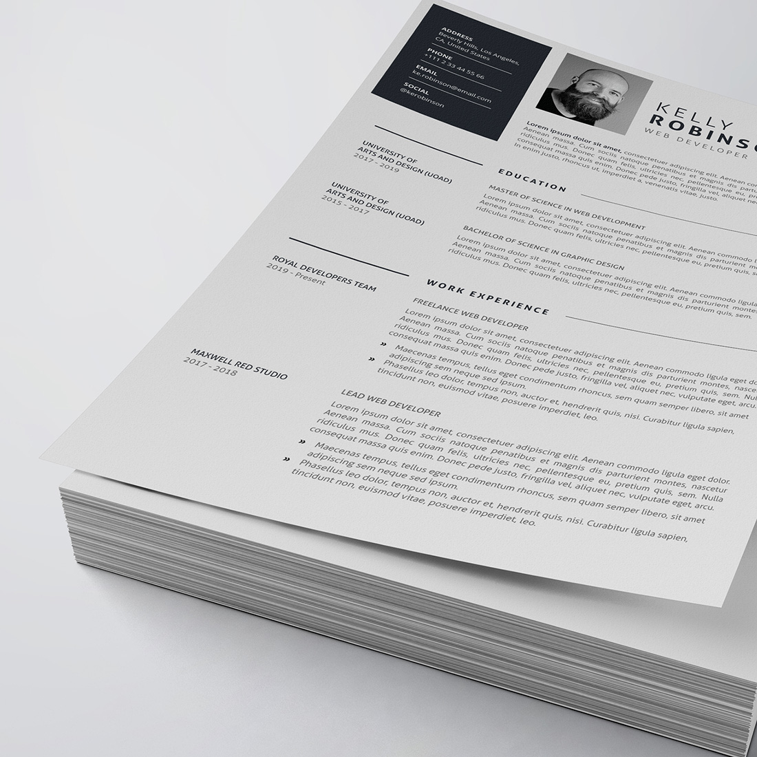 Professional Resume/CV Template cover image.