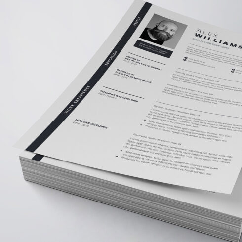 Modern Resume/CV Template cover image.