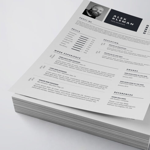 Clean Resume/CV Template cover image.