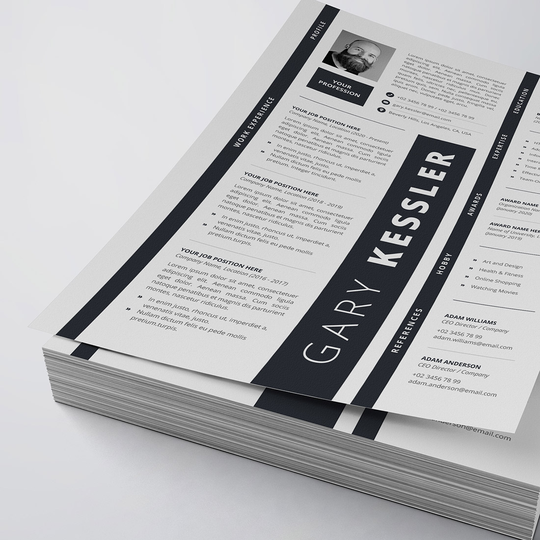 Modern Resume/CV Template cover image.