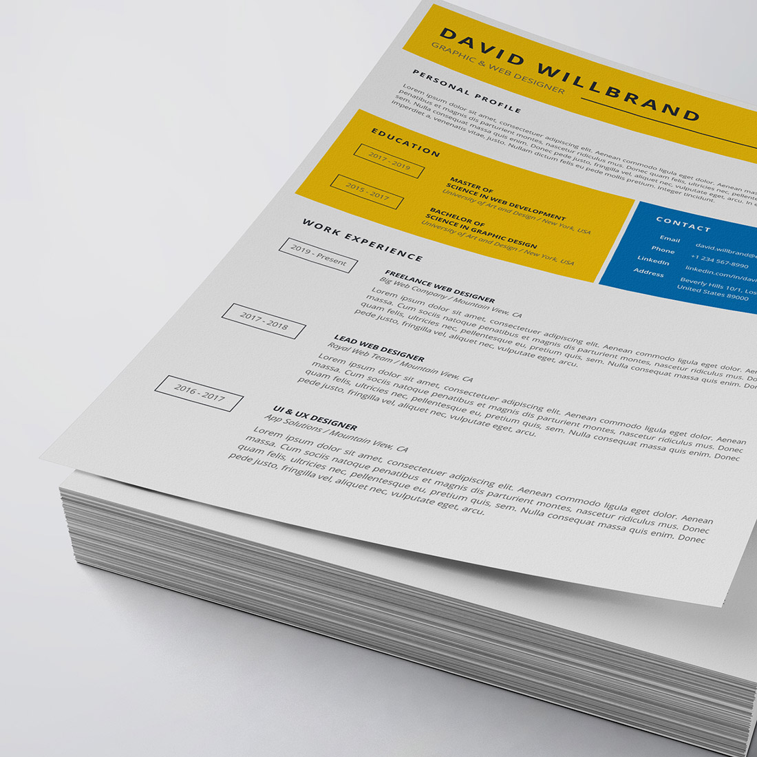 Professional Resume/CV Template cover image.