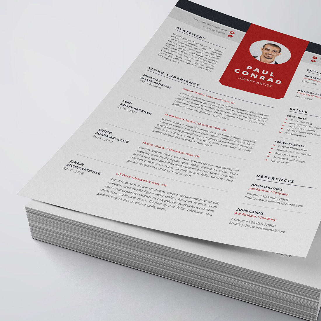 Modern Resume/CV Template cover image.