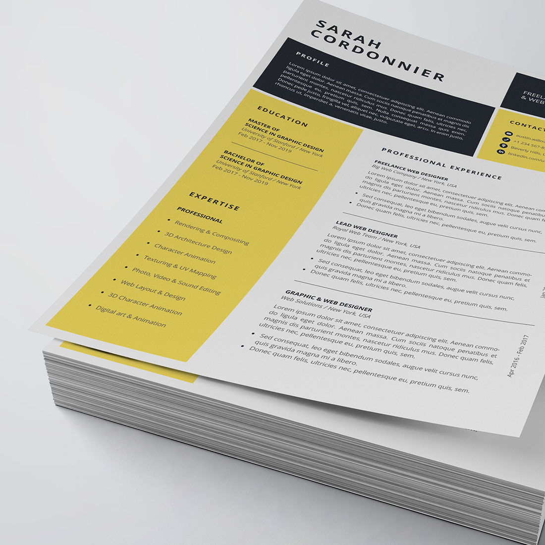 Modern Resume/CV Template cover image.