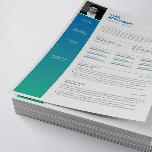 Professional Resume/CV Template cover image.