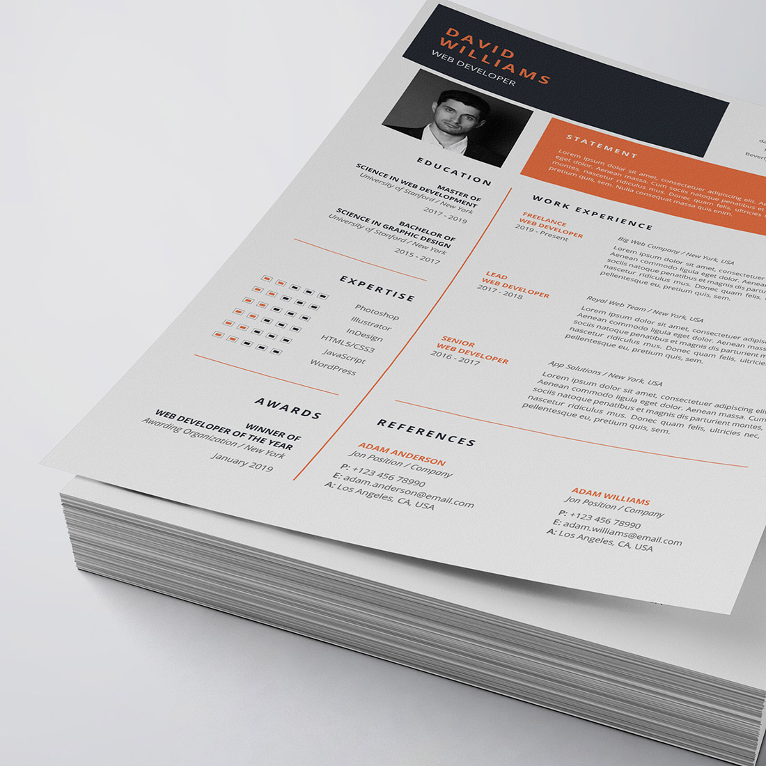 Clean Resume/CV Template cover image.