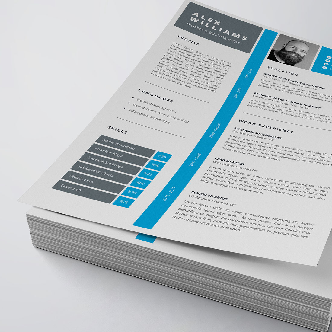 Modern Resume/CV Template cover image.