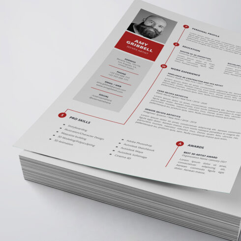 Modern Resume/CV Template cover image.