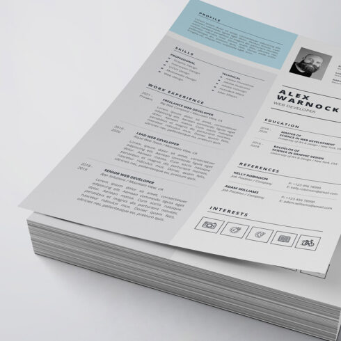 Modern Resume/CV Template cover image.