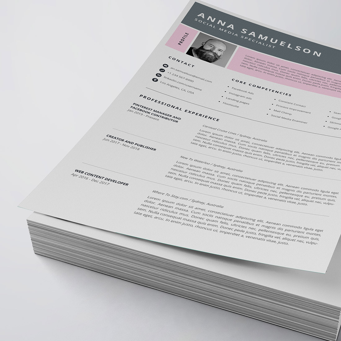 Professional Resume/CV Template cover image.