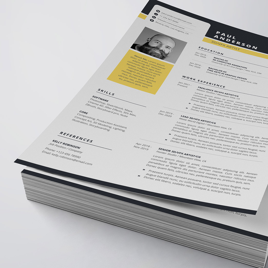 Modern Resume/CV Template cover image.