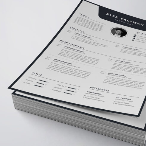 Modern Resume/CV Template cover image.