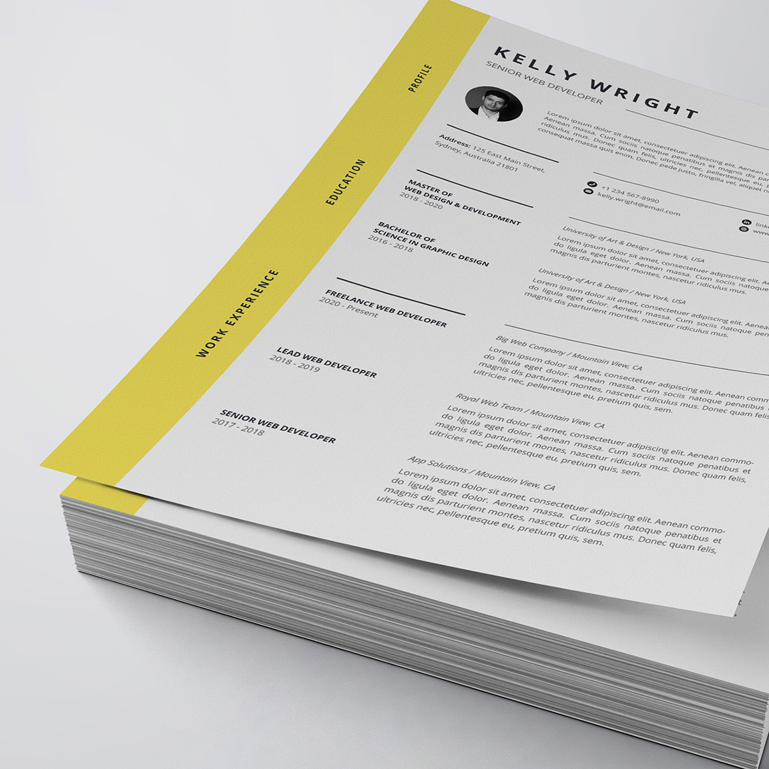 Modern Resume/CV Template cover image.