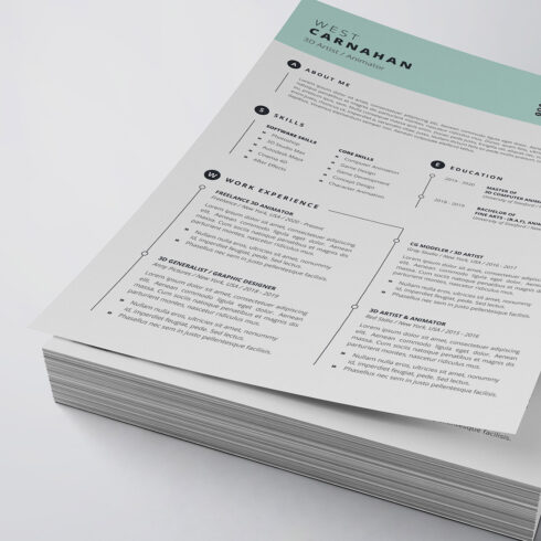 Modern Resume/CV Template cover image.