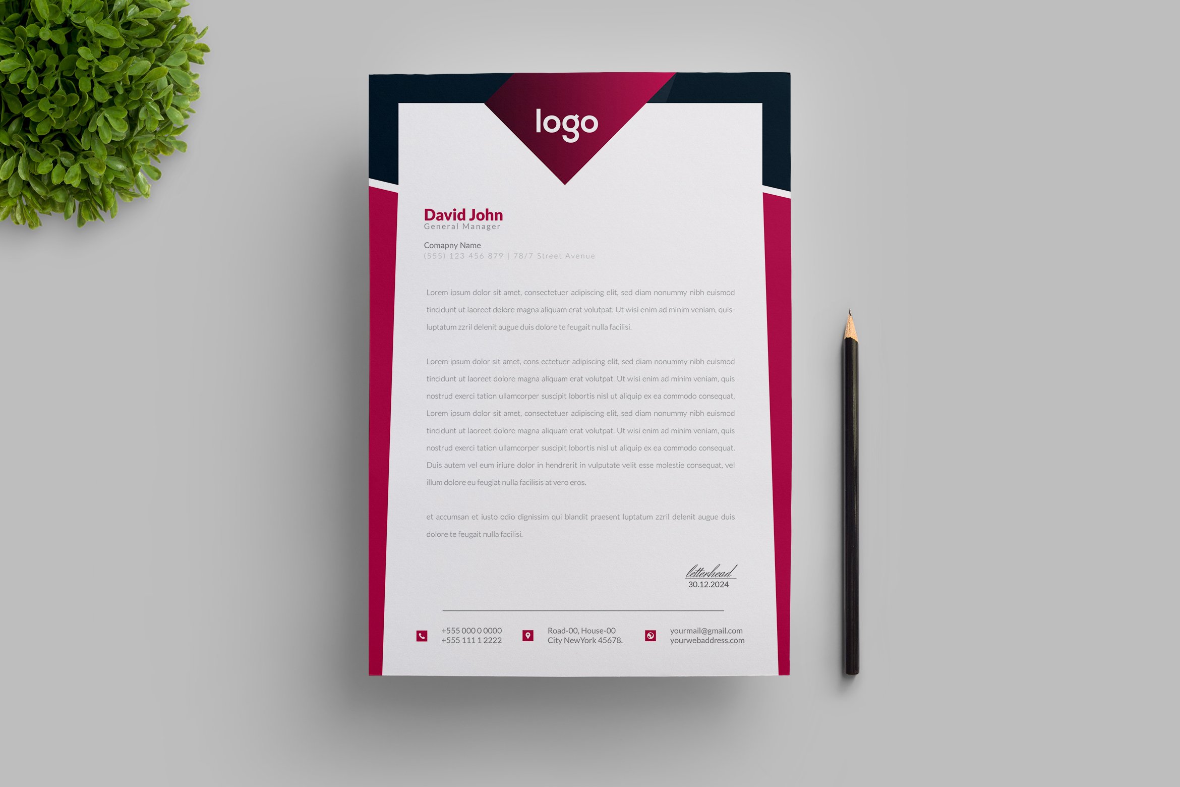 Letterhead Template cover image.