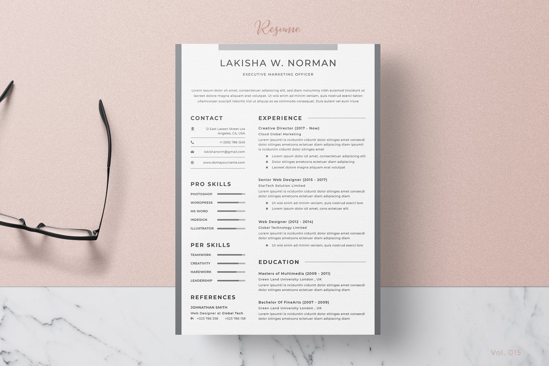 Resume Template / CV cover image.