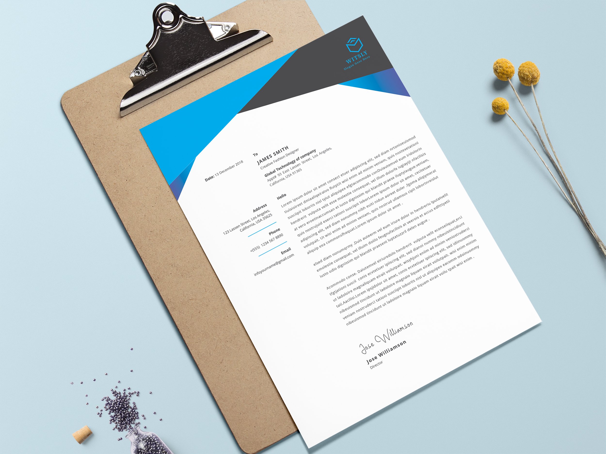 Letterhead Template Word preview image.