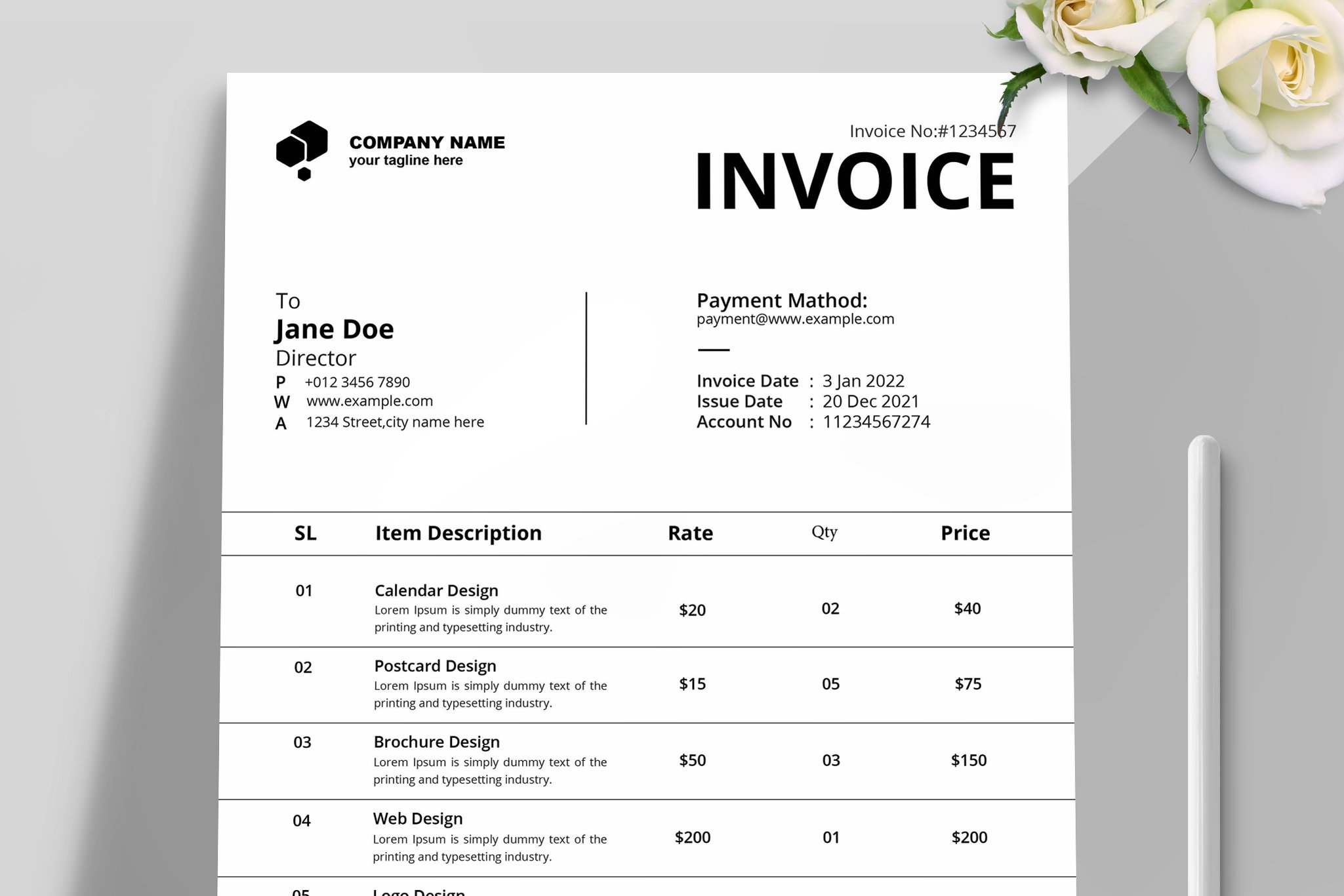 New Invoice 2022 preview image.