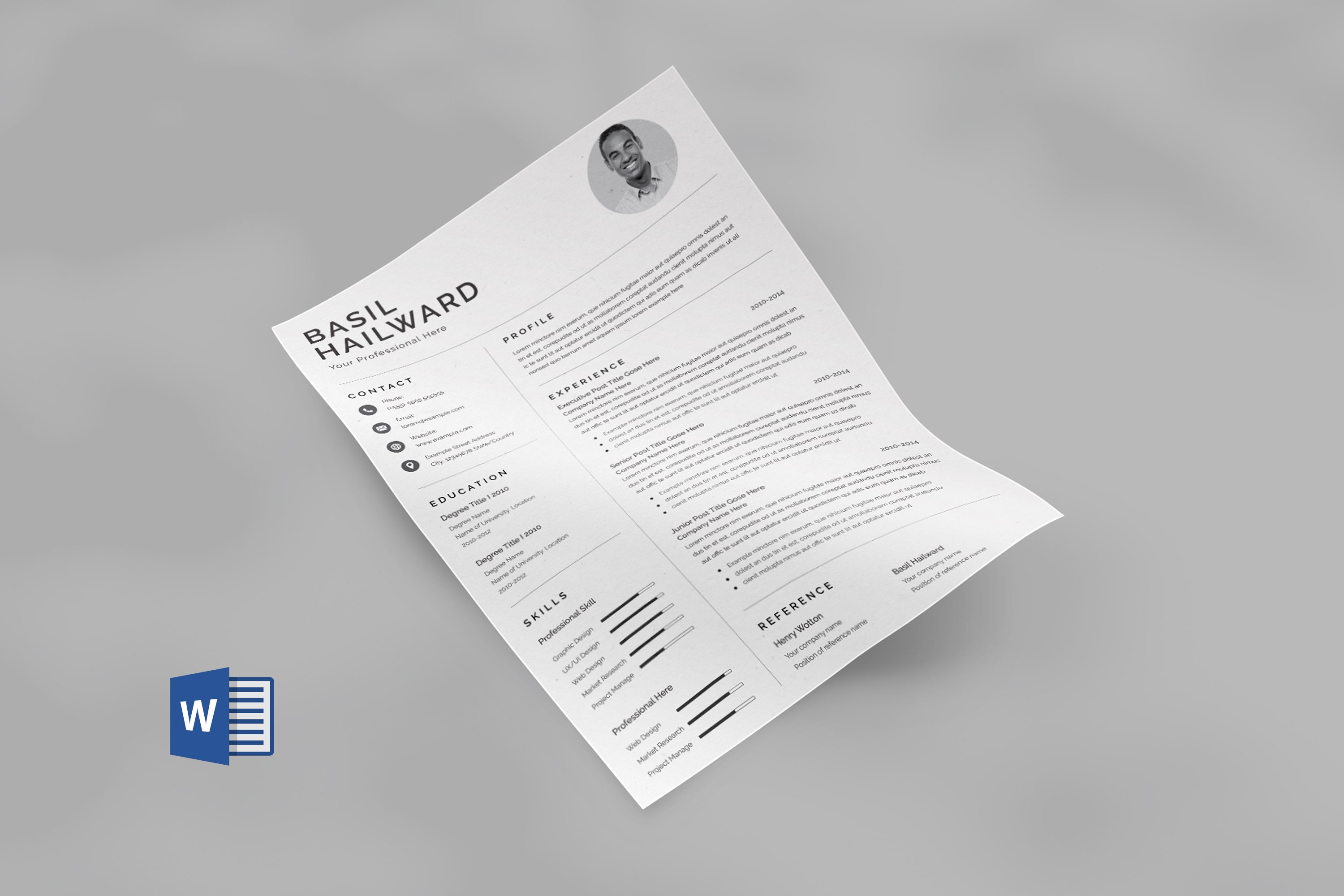 Canva Resume Template / CV preview image.
