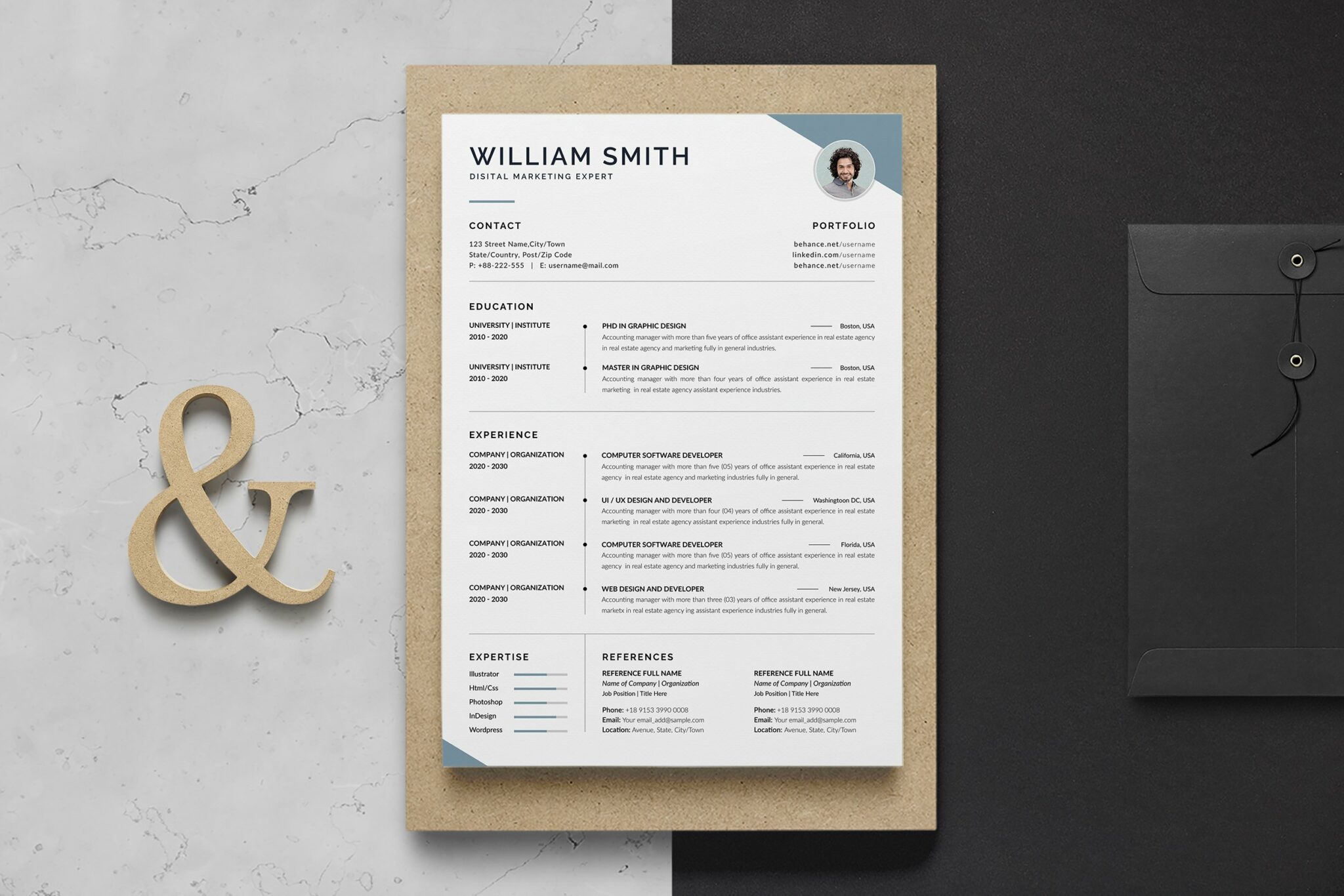 SMM Modern Resume/CV Word – MasterBundles