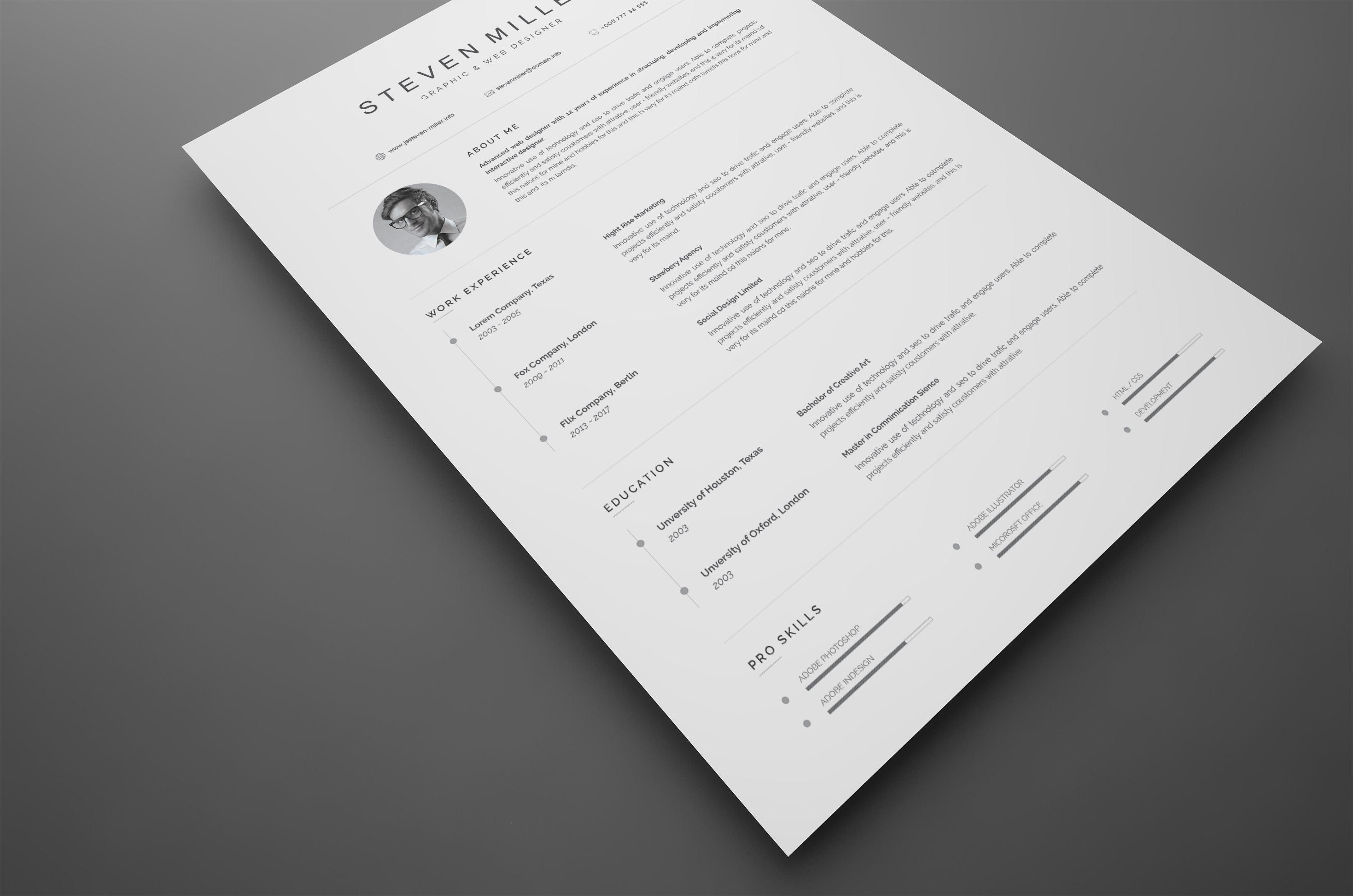 Clean and professional resume template.