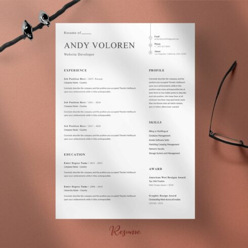 Clean Resume/CV cover image.