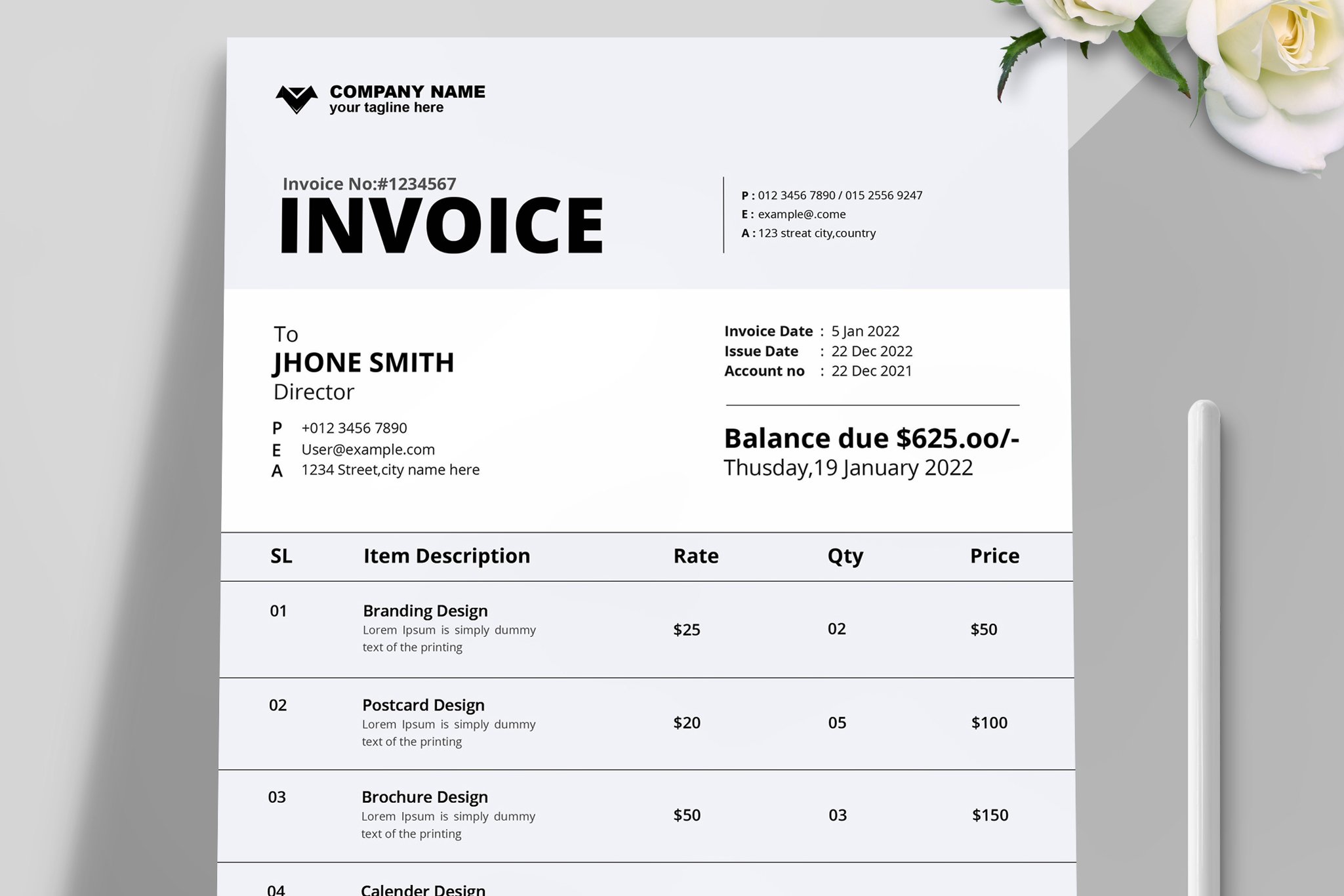 New Invoice Layout preview image.