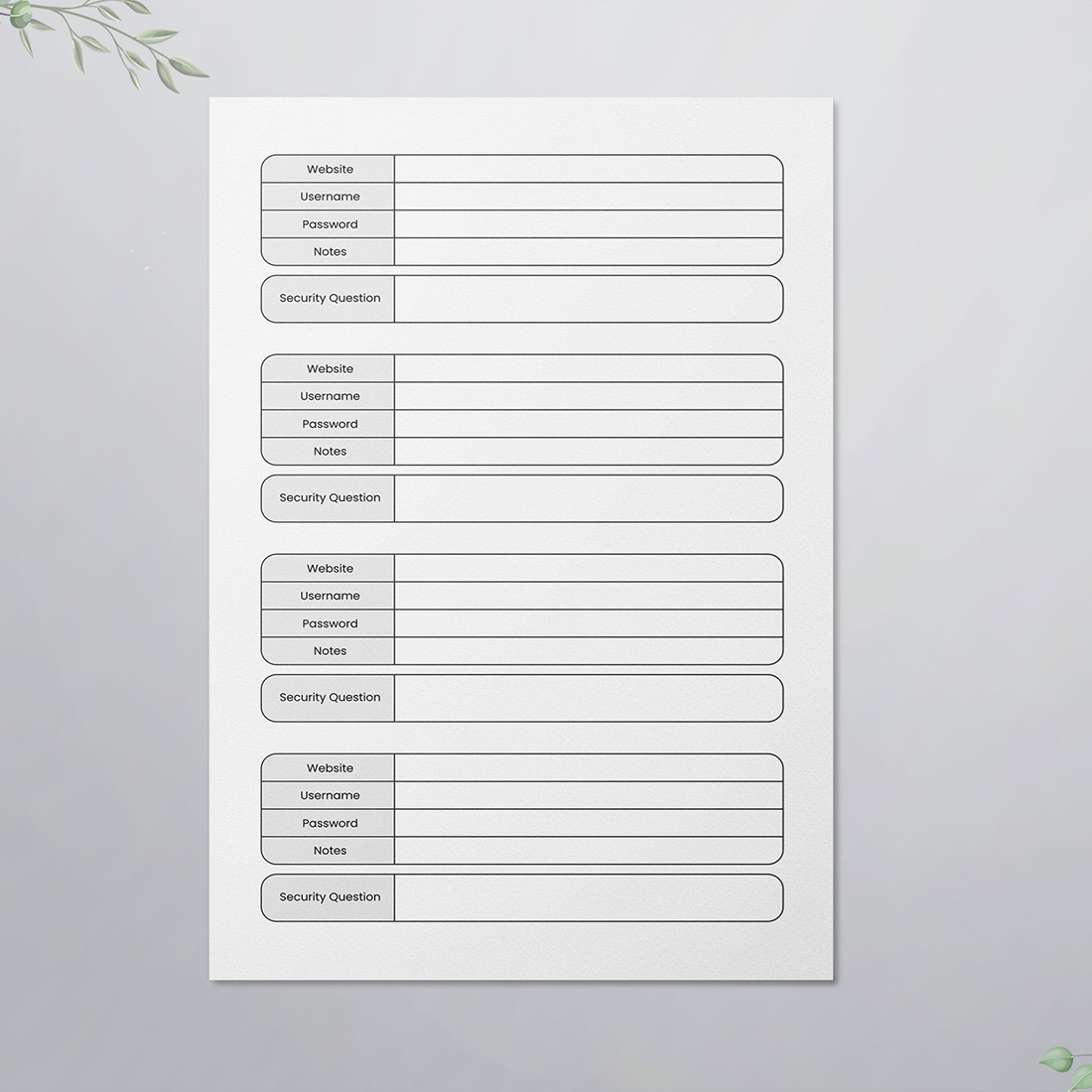 Password Tracker Logbook KDP Interior cover image.