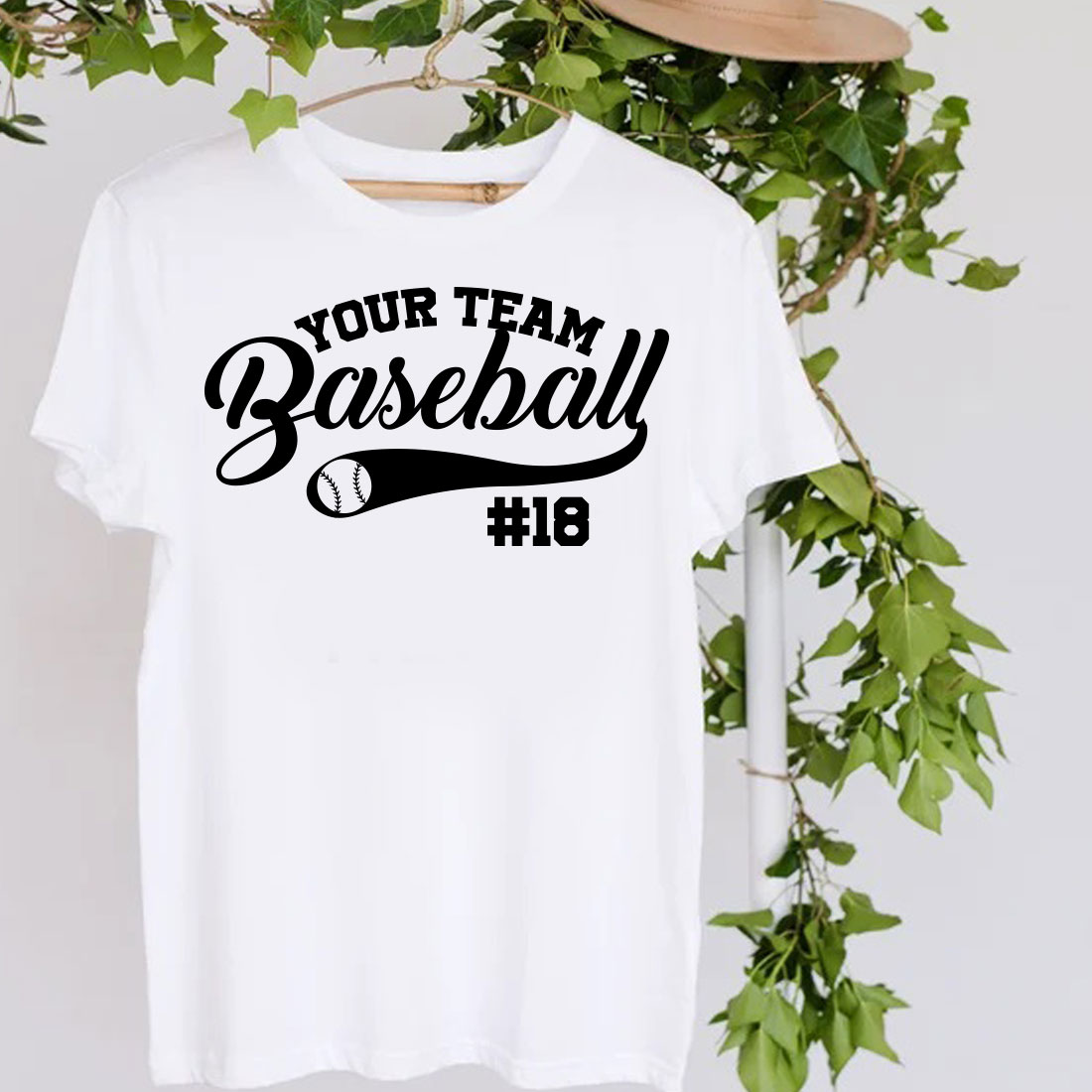 T - shirt that says your team baseball is 18.