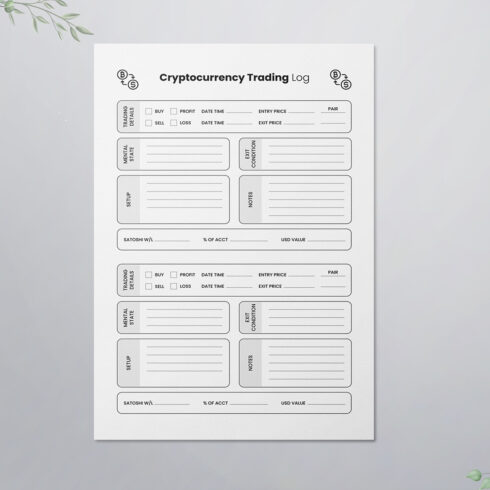 Cryptocurrency Trading Logbook cover image.