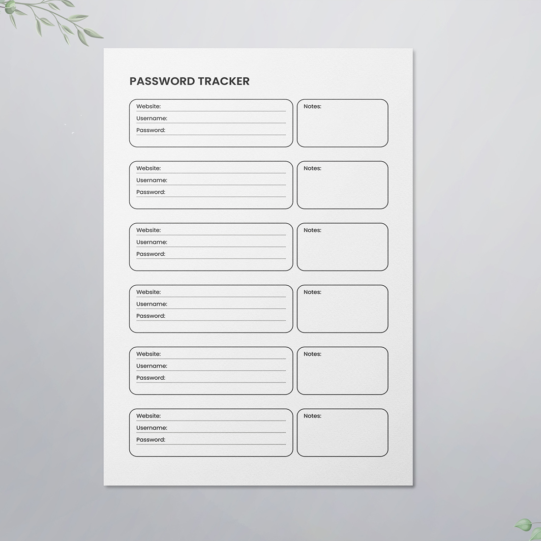 Password Tracker Logbook KDP Interior cover image.