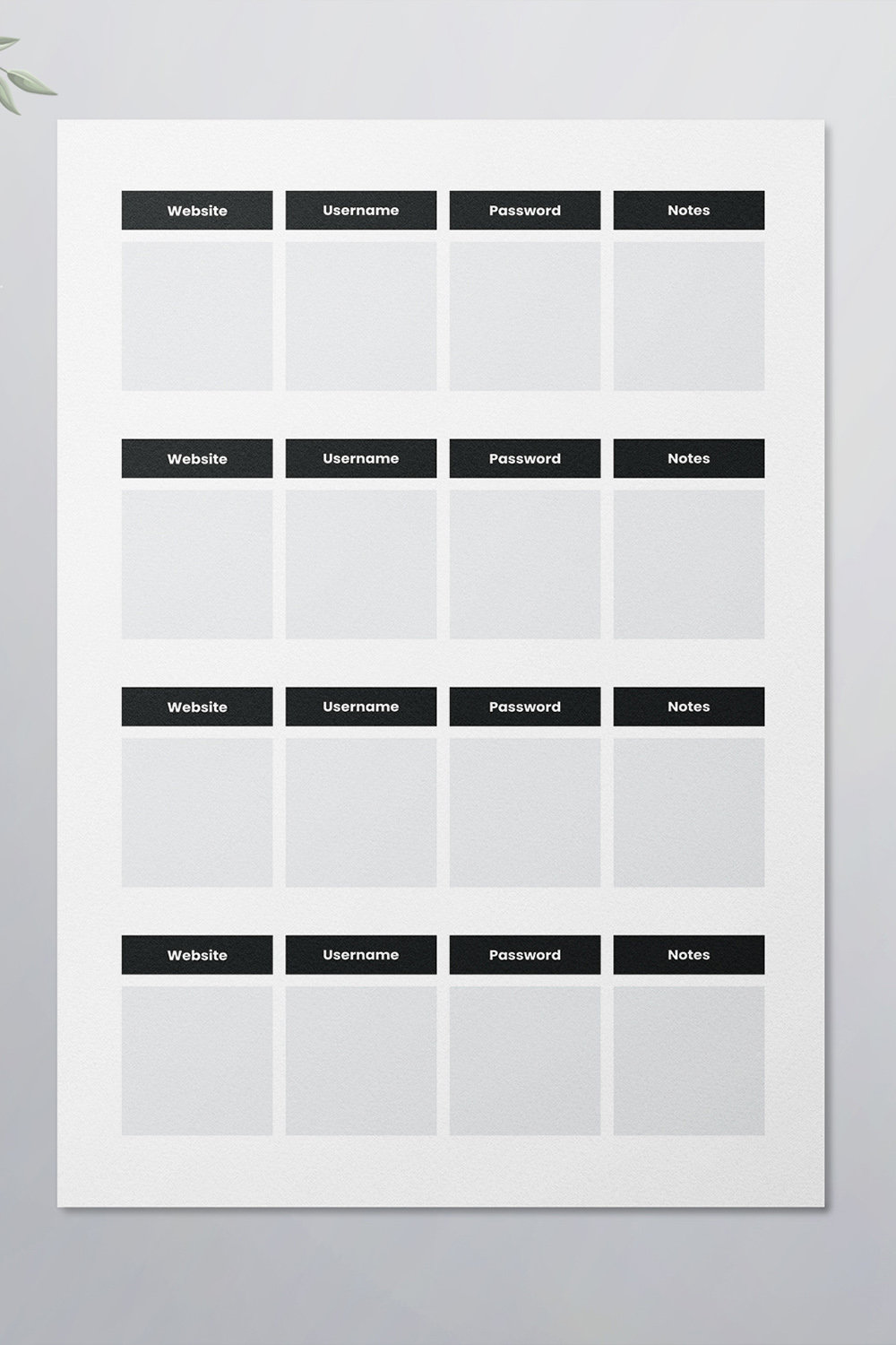 Password Tracker Logbook KDP Interior pinterest preview image.