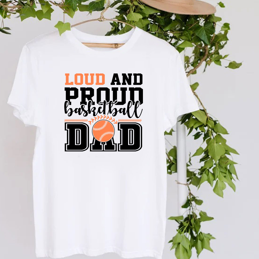 T - shirt that says loud and proud basketball dad.