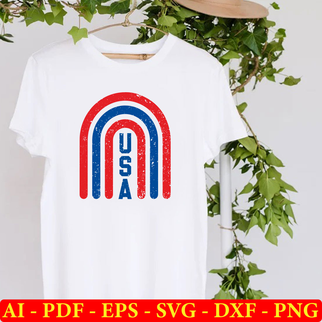 T - shirt with the word usa printed on it.