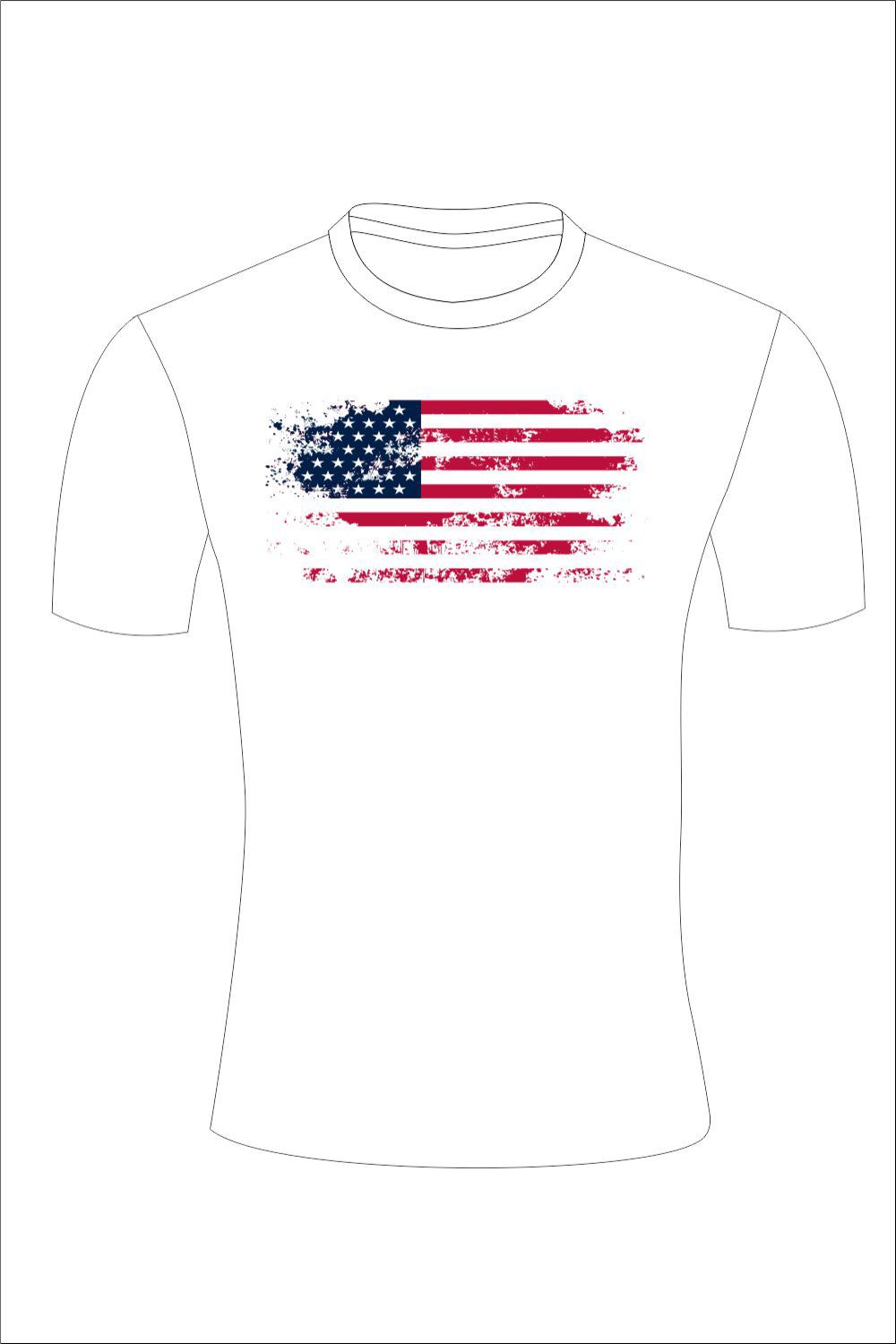 T - shirt with the american flag painted on it.