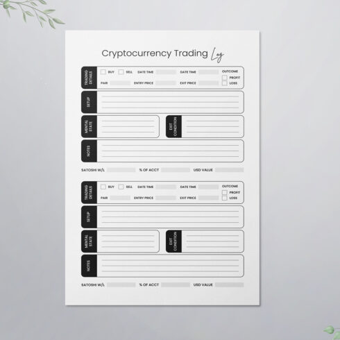 Cryptocurrency Trading Logbook cover image.