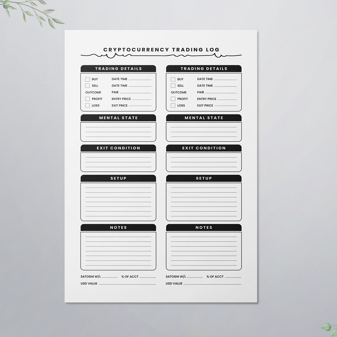 Cryptocurrency Trading Logbook cover image.