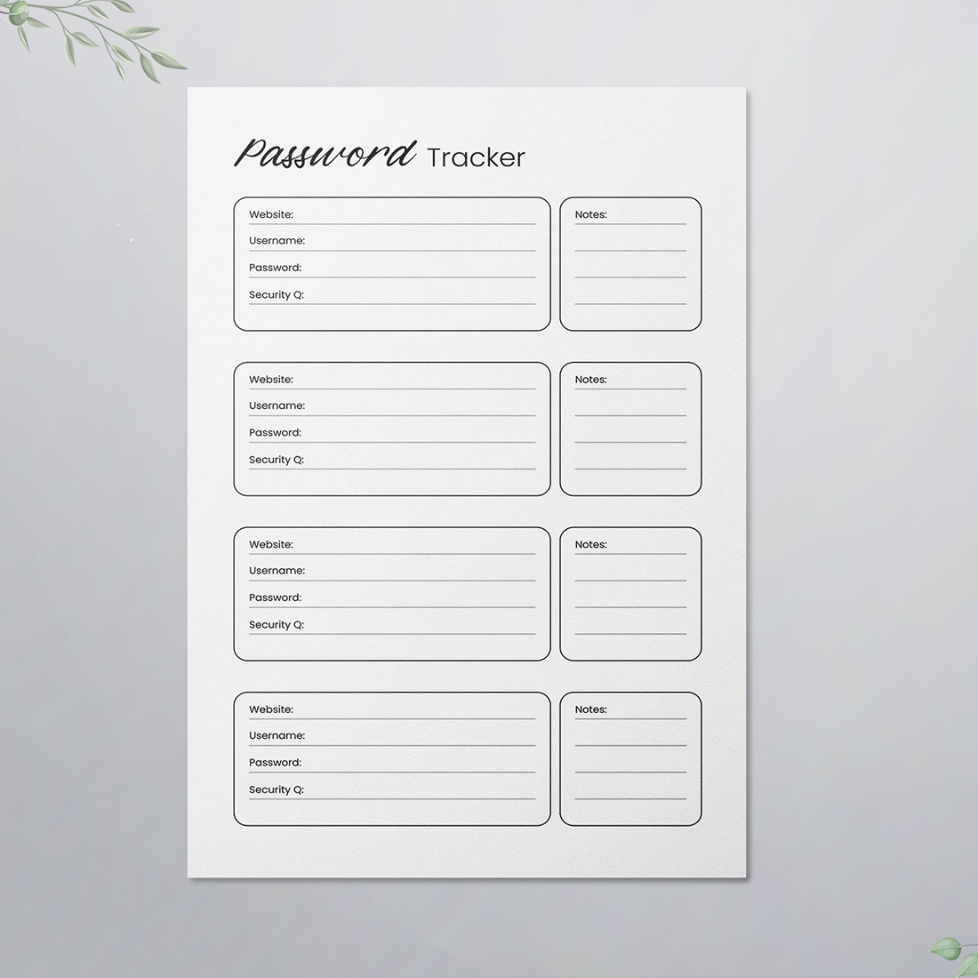 Password Tracker Logbook KDP Interior cover image.