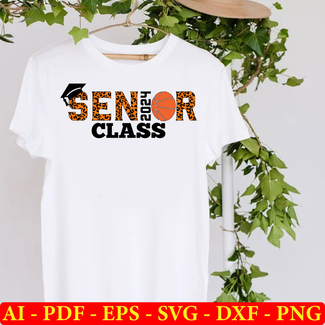 T - shirt with the words senior class printed on it.