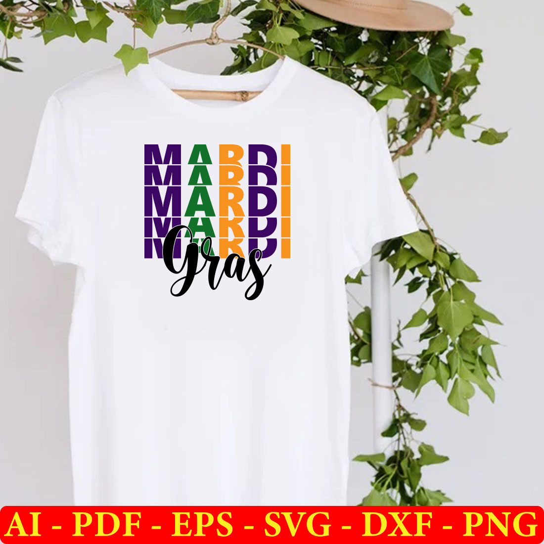 T - shirt with the words mardi gras on it.
