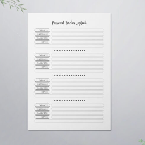 Password Tracker Logbook KDP Interior cover image.