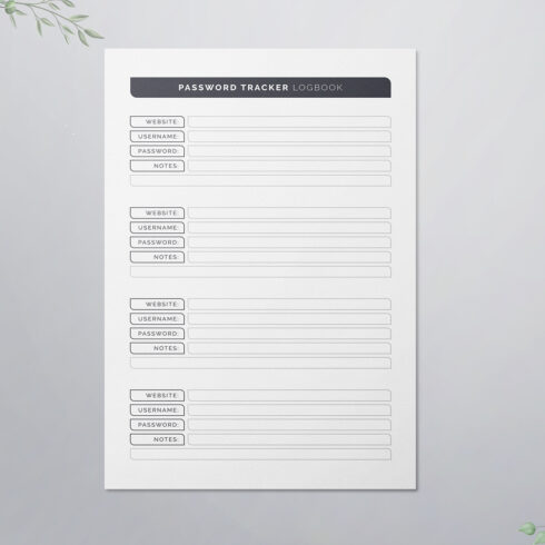 Password Tracker Logbook KDP Interior cover image.