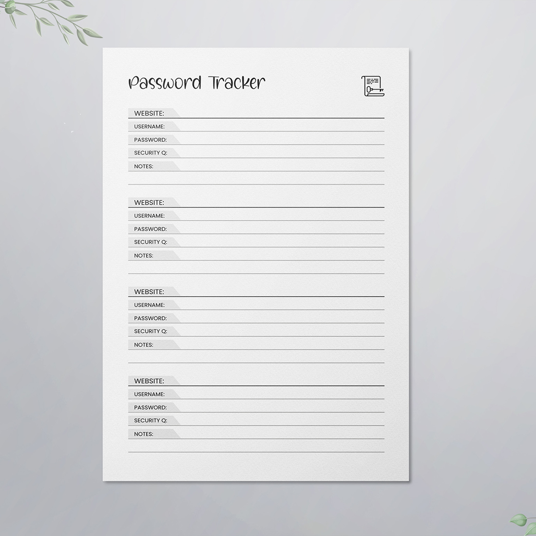 Password Tracker Logbook KDP Interior cover image.