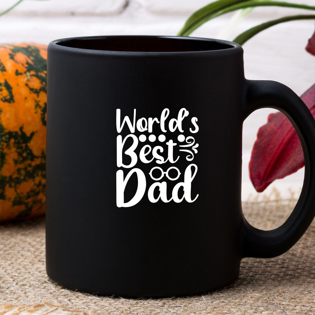 Black coffee mug with the words world's best dad on it.